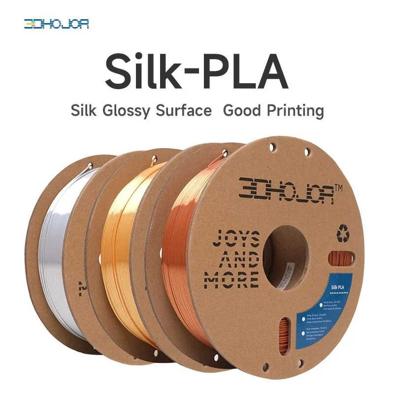 3DHOJOR Metal Silk PLA Filament 1.75MM 1KG Silk 3D Printer Filament Metallic Filamento PLA 3D Filament 3D Printing Material