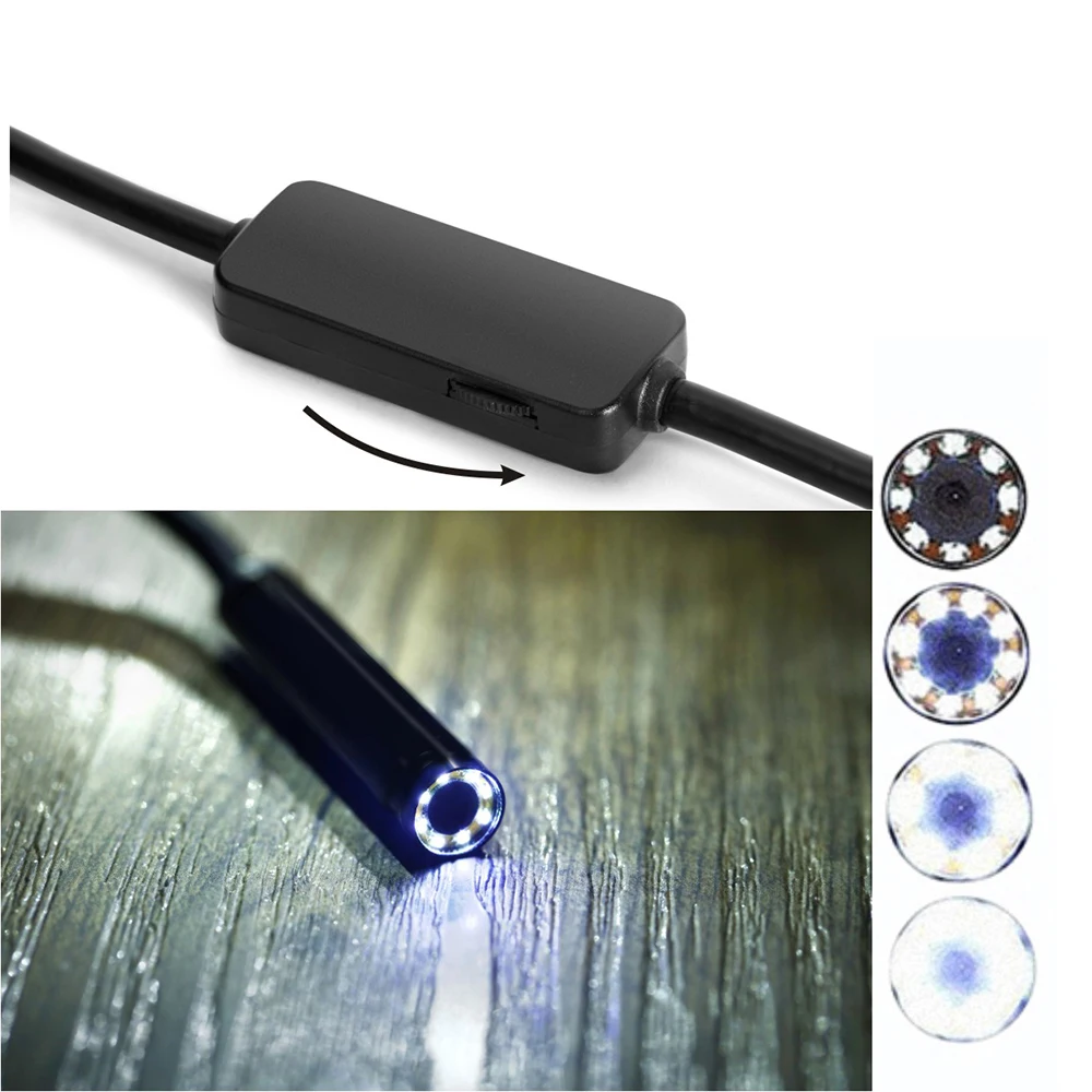 1200P Mini Camera 1m/2m/5m/10M Hard Flexible Tube MircoUSB TYPE-C Borescope Video Inspection For PC/Android Car Endoscope 2