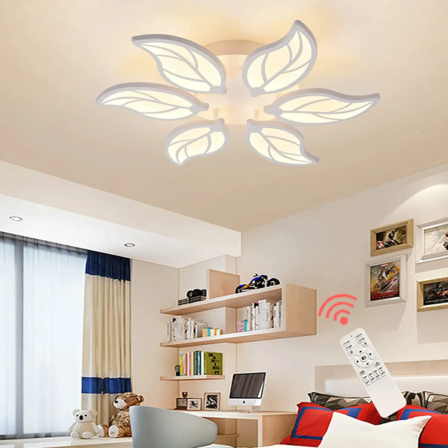 Moderna lámpara LED de techo de 106 W para sala de estar, dormitorio, 8480  lm, 3000 K-6500 K, regulable, control de iluminación, acrílico, lámpara de