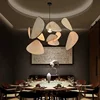 Modern Living Room Led Pendant lamp  Dining Room Leaf Grid Rural Hand Made Rattan Art Screen Chandeliers Bedroom Home Decor 1