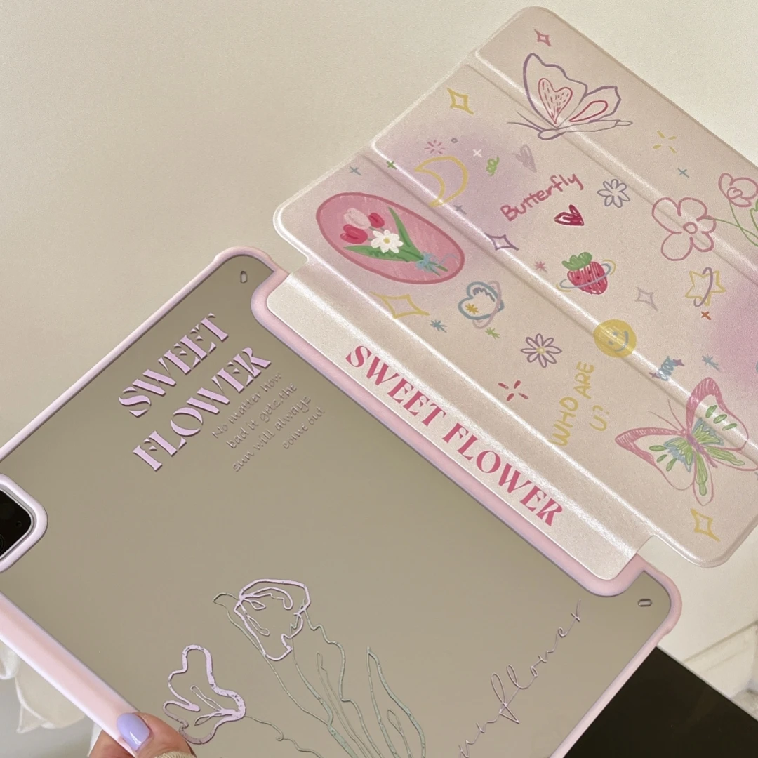 Tulip Butterfly Case With Pencil Holder for iPad