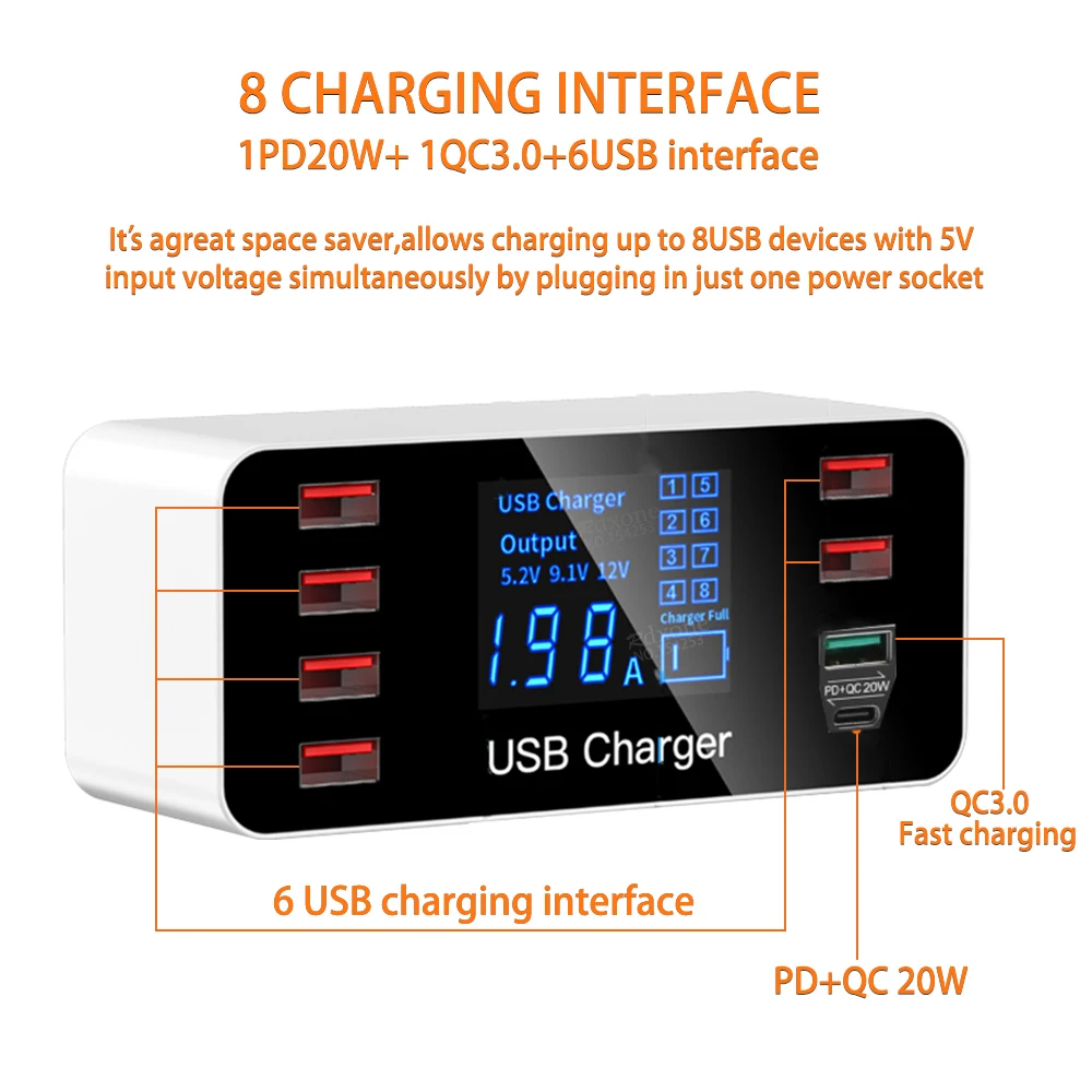 usb shaver charger 40W Quick Charge QC3.0 USB Charger Travel Mobile Phone Adapter Fast Charger USB Charger For iPhone Samsung Huawei Xiaomi smart watch charger