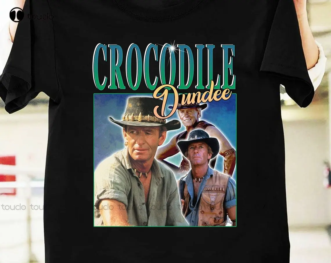 Crocodile Set T-Shirt Vintage Crocodile Set T-Shirt Paul-Hogan Camicia Da Film Crocodile Bl Camicia Da Film Anni '90 Novità