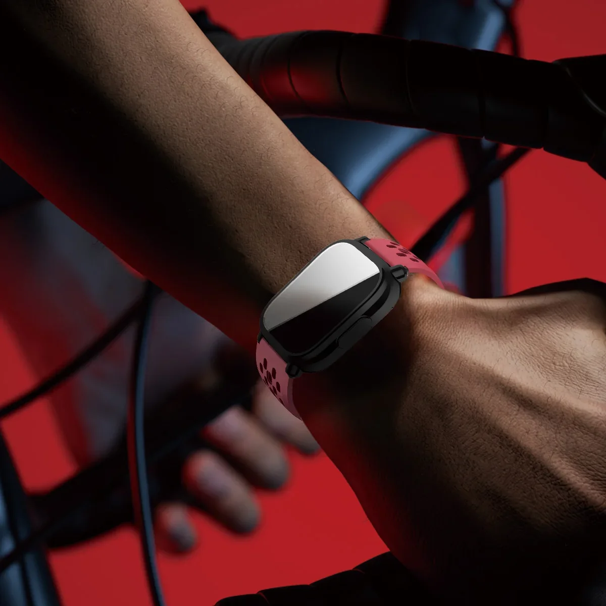 Silicone Strap and TPU Soft Shell Case with Full Cover Screen Protector for Smartwatch - Breathable Sport Band Design