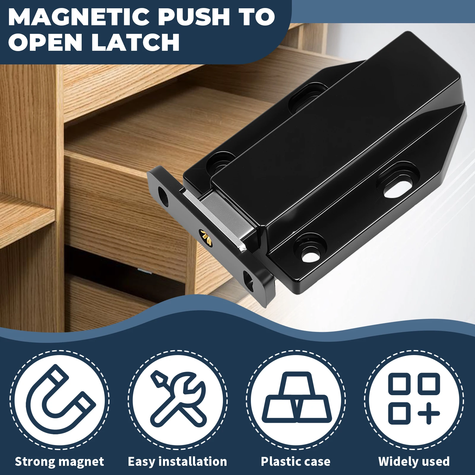 15PCS/8PCS Magnetic Push Latches Push to Open Door Touch Latches Drawer Release Latch for Kitchen Drawer Cabinet Cupboard