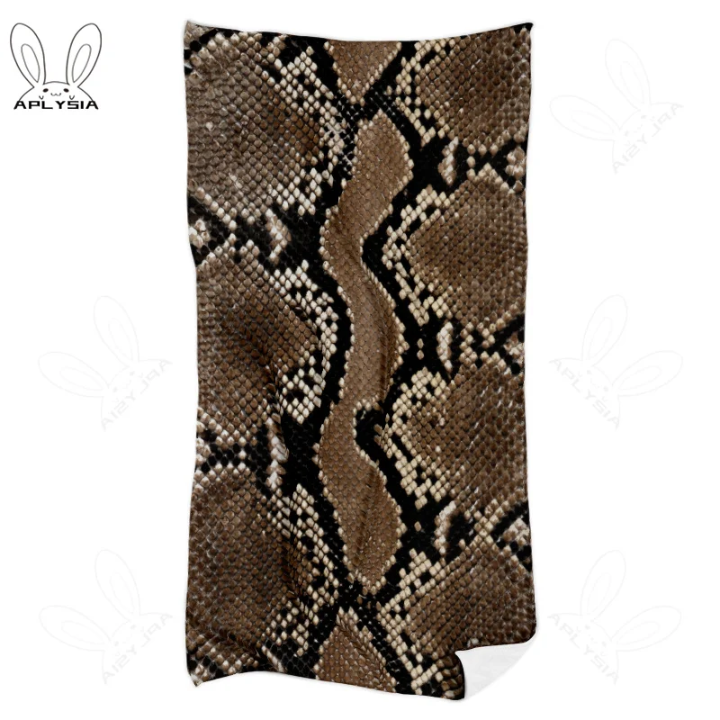 Animal Seamless Leopard Skin Texture Sport Towels Large Size Python Snake Tiger Zebra Colored Fish Scales Face Towel for Beach
