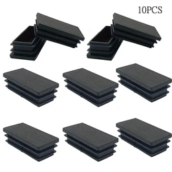 Black Rectangular Furniture Leg End Cap - Protective Tube Insert, 20mm x 40mm (10PCS rectangle)