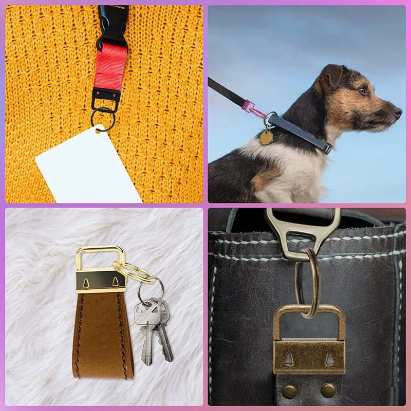 30 Pack 32Mm Metal Color Tail Clip Set 5 Color Metal Ribbon Hanging Clip Keychain Hardware With Key Ring DIY Tools binder clip loose leaf binder clips notebook accessories book binding supplies