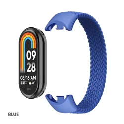 Braided Elastic Nylon Watchband Replacement Strap for Mi band 9 8 -L (U)