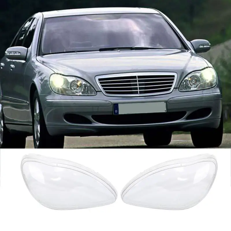 

Car Headlight Lens Transparent Cover LEFT & RIGHT Headlamp Clear Covers For Benz W220 S600 S500 S320 98-05