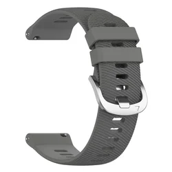 Soft Silicone Sport Strap - 22mm Adjustable Watch Band for 1pecs 22MM (Mystic Grey)