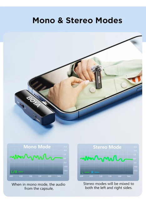 Microfono Lavalier Wireless BOYA BOYALINK - Doppio TX Per IPhone, Android, PC, Con Custodia - Foto 4