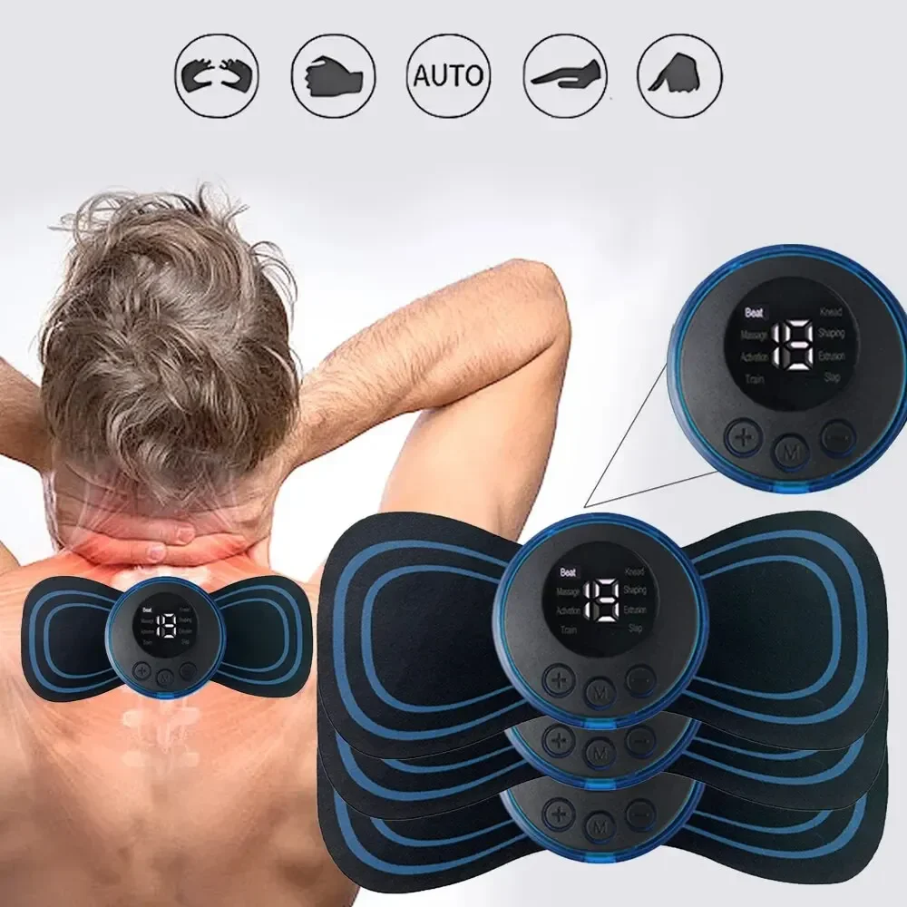 Electric Massager Set Cervical 8 Modes 19 Levels of Strength Home Use Massage Tools for Relieve Fatigue EMS Neck