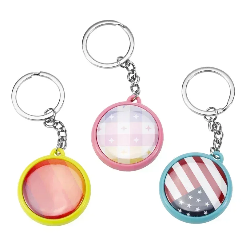DIY Double-Side Key Ring Badge Button Making Parts 50PCS/Set 25mm 32mm 37mm Round Badge Keychain Pendant Materials