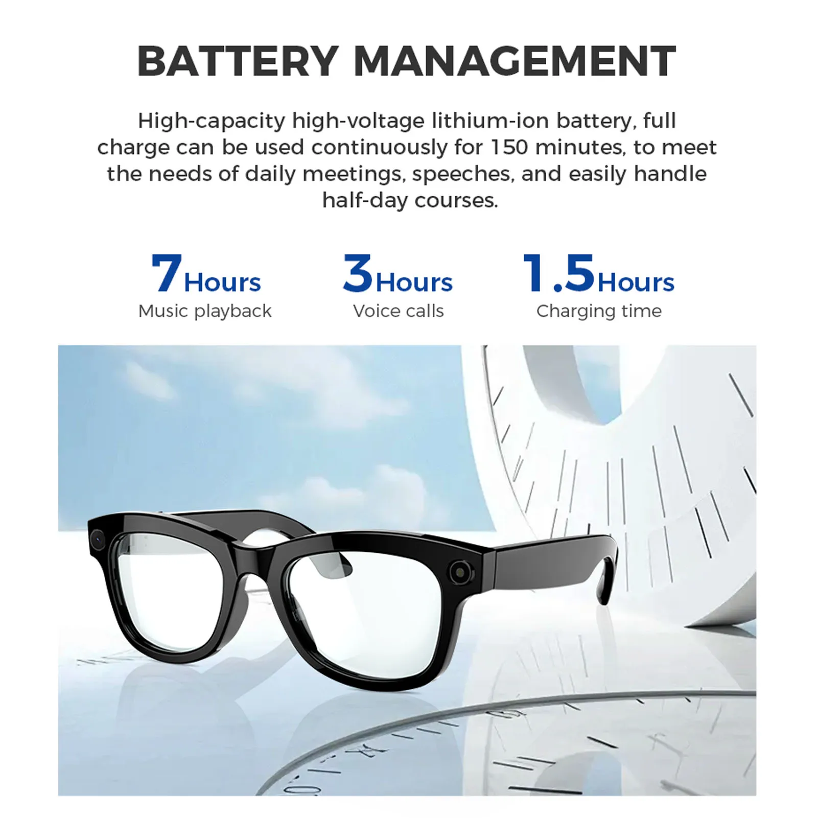 Smart Camera Glasses 5MP 1080P HD Camera 26 Languages Translation Music Playback Phone Calls AI Smart Glasses Bluetooth Glasses