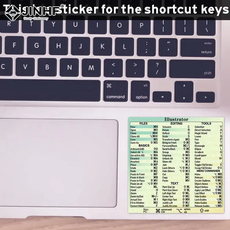 

Computer Reference Keyboard Shortcut Sticker Adhesive For PC Laptop Desktop forMacbook ForWindows ForAdobe Illustrator PVC