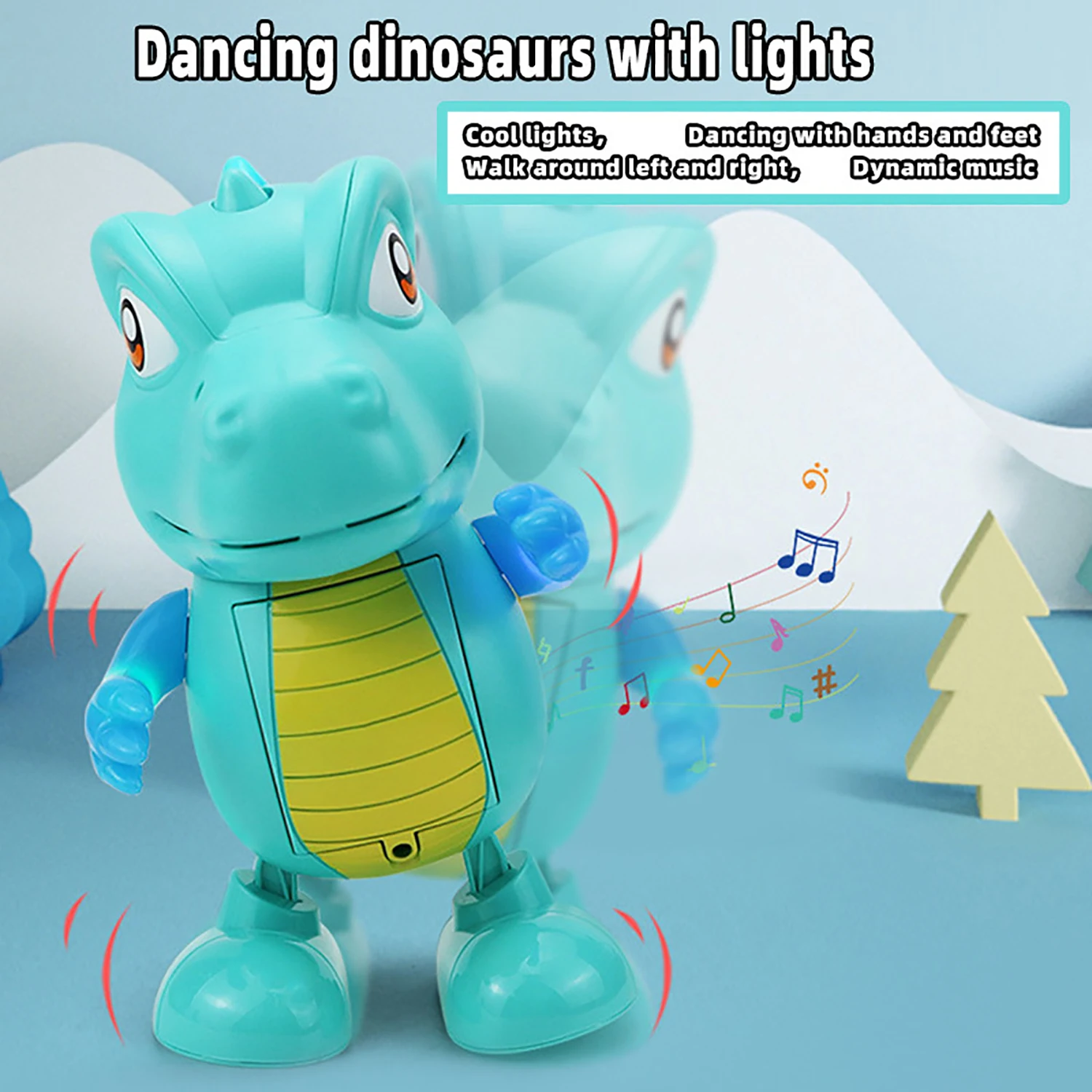 Electric dancing dinosaur,  puzzle toys with lighting and music,universal rotation walking and dancing(prepare your own battery) 4