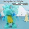 Electric dancing dinosaur,  puzzle toys with lighting and music,universal rotation walking and dancing(prepare your own battery) 4
