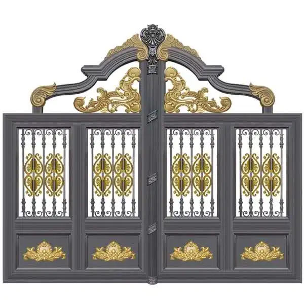 Luxury Villa Exterior Main Entrance Doors Residential Steel Double Opening Door Designs 3