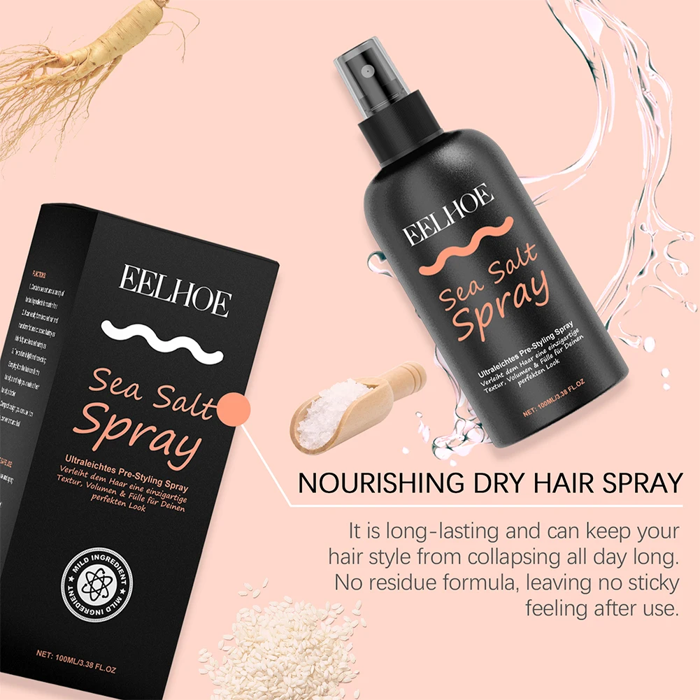 100 ML Hair Texturizing Spray Adds Instant Volume Texture Thickness for Men Women Hair Styling Spray for Thick Curly Beach