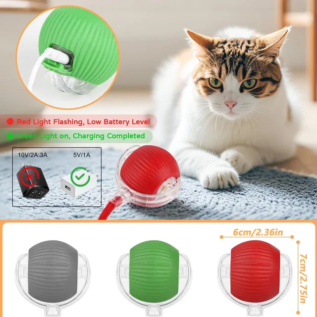 iLMH 1/2 PCS Jouet interactif pour chat, balle roulante automatique, fausse queue, rechargeable, jouet électrique intelligent pour animaux de compagnie, jouet pour animaux de compagnie imitant une souris 6 iLMH 1/2 PCS Jouet interactif pour chat, balle roulante automatique, fausse queue, rechargeable, jouet électrique intelligent pour animaux de compagnie, jouet pour animaux de compagnie imitant une souris 6