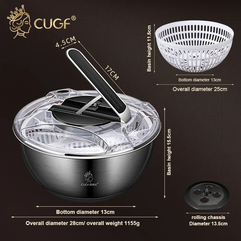 Salad Spinner Food Strainers Salad Making Tool Multifunctional Vegetable Washer Vegetable Dryer Centrifuge Kitchen Tools