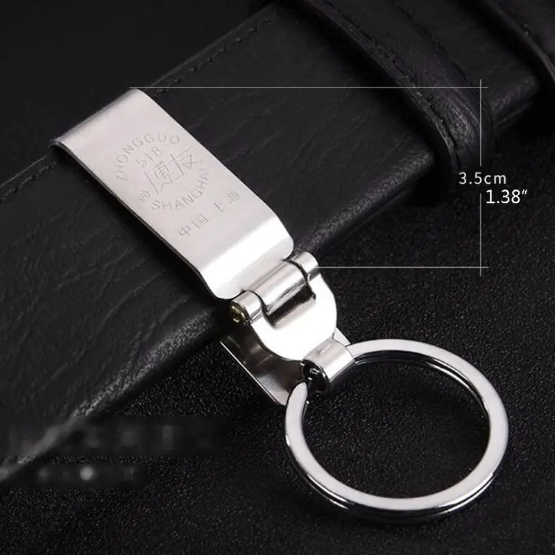 Stainless Steel Keyring Security Clip On Heavy Duty Belt Key Clip Belt  Keychain 2 Detachable Keyrings Belt Key Holder