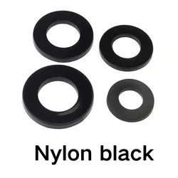 Durable Nylon Flat Washer Variety Pack - Black & White Insulating Plastic Gasket Rings - M3x10x1mm 100pcs (Hard Black Nylon)