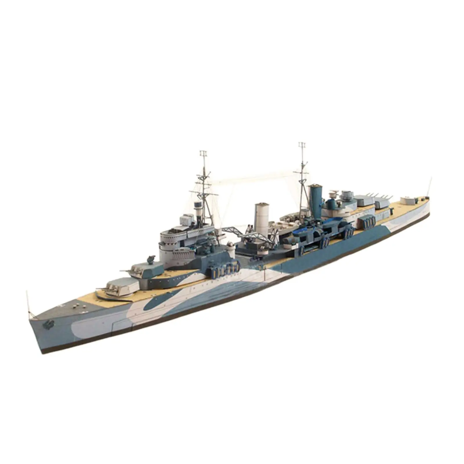 1:400 Scale Model 3D Puzzle Boat Light Cruiser Handmade Unfinished Sailboat Ship for Shelf Desktop Decor Boy Toy Birthday Gift