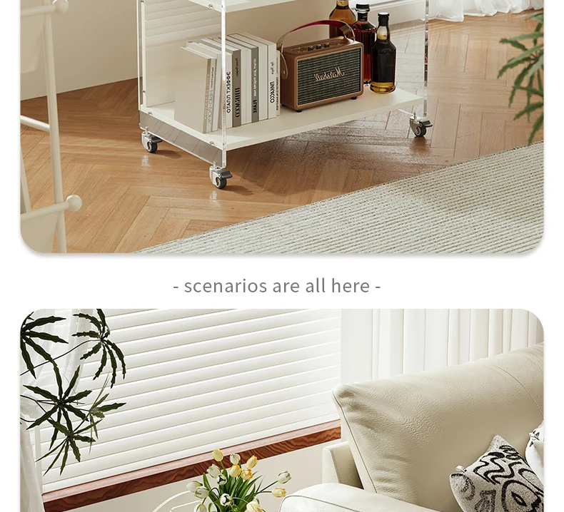 Sofa Edge Movable Living Room Small Coffee Table Creative Small Cart Luxury Bedside Side Cabinet Service 미니협탁 간이 테이블 짱구테이블
