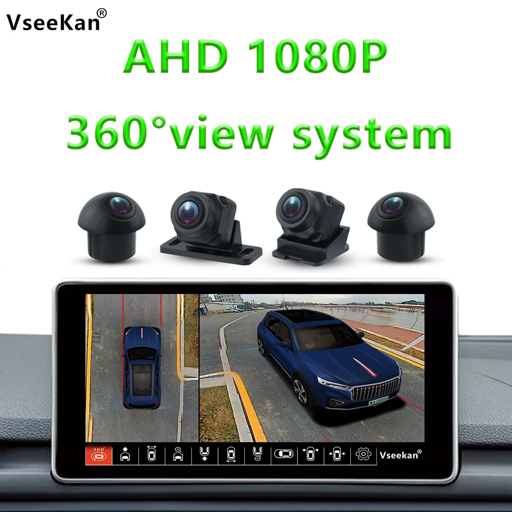 3D1080p bird view 360 degree car camera system Around view avto dvr Rear camera 360car Wireless remote control HDAHD