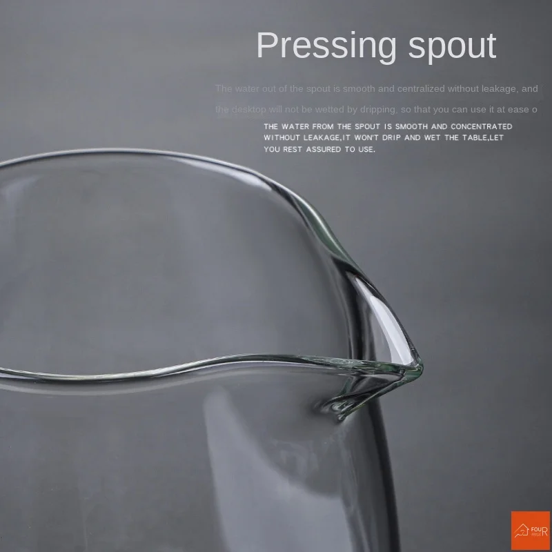 Ceainic de sticlă 480ML Mâner din lemn Ceremonia ceaiului chinezesc Set de ceainic transparent Filtru de ceașcă Oală din silicon cu bor înalt_voghion.com