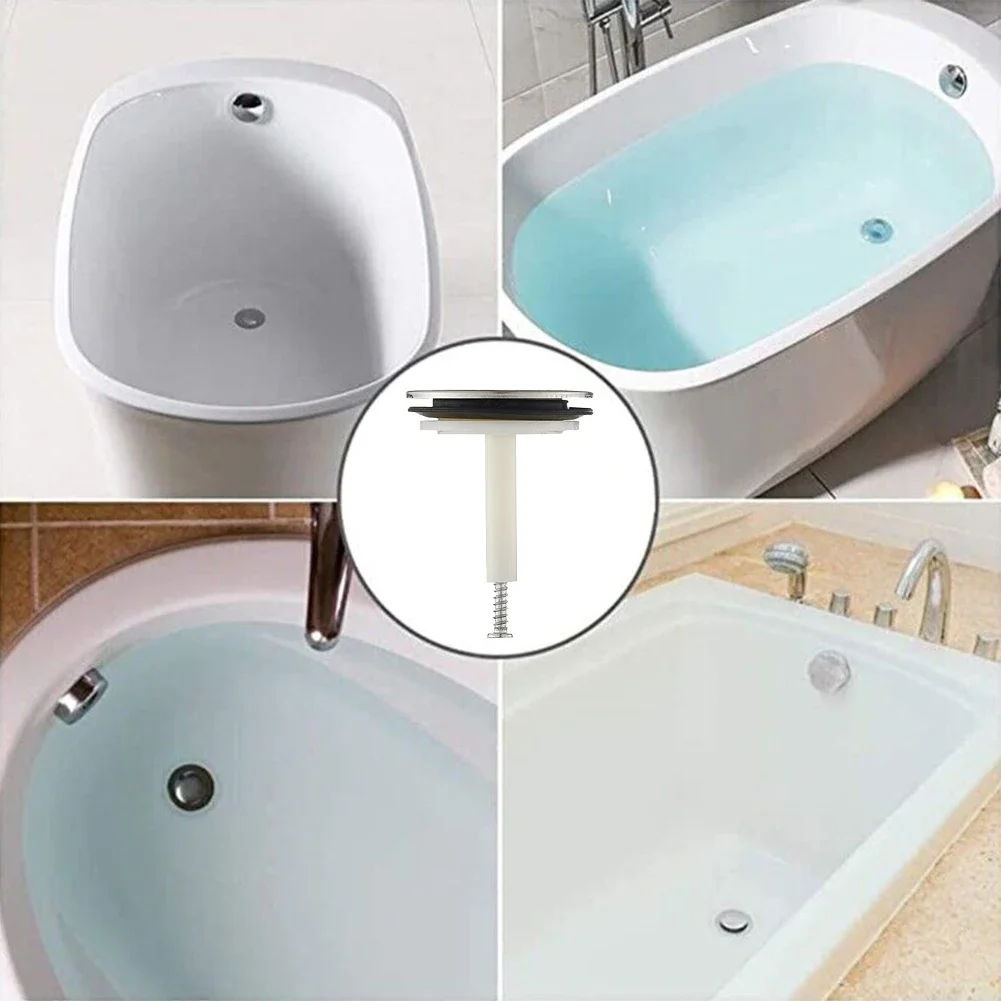 46mm Bathtub Drain Stopper Bathroom Bath Replacement Tub Sink Waste Pop-Up Plug 50-65mm Adjustable Hardware 1pcs drain stopper