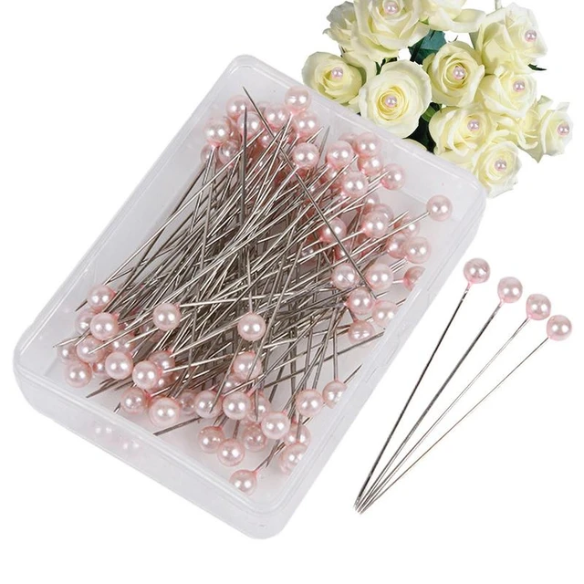 100PCS Corsages Pins Bouquet Pins Flower Diamond Pins Pearl Head Pins  Straight Head Pins for Jewelry Making Flower Decorations - AliExpress