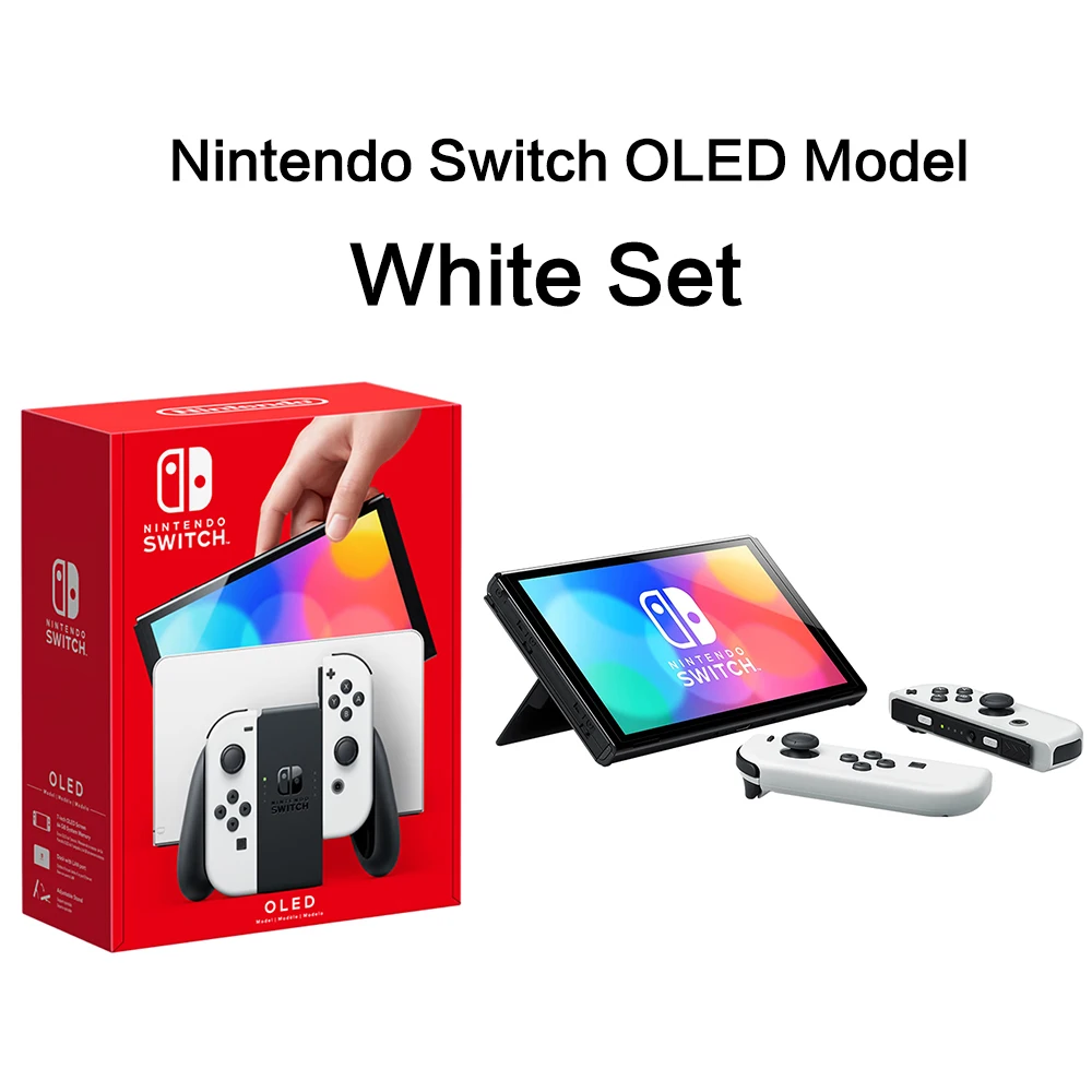 Nintendo Switch OLED Video Game Console with Joy Con OLED Screen White/Blue Red Support TV Tabletop Handheld Mode