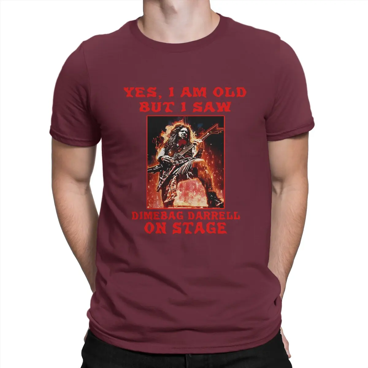 thumbnail image 1 of Camisetas para hombre "Sí, soy viejo, pero vi en el escenario" de Dimebag Darrell, camiseta única de algodón, camiseta de manga corta con cuello redondo., 1 of 7