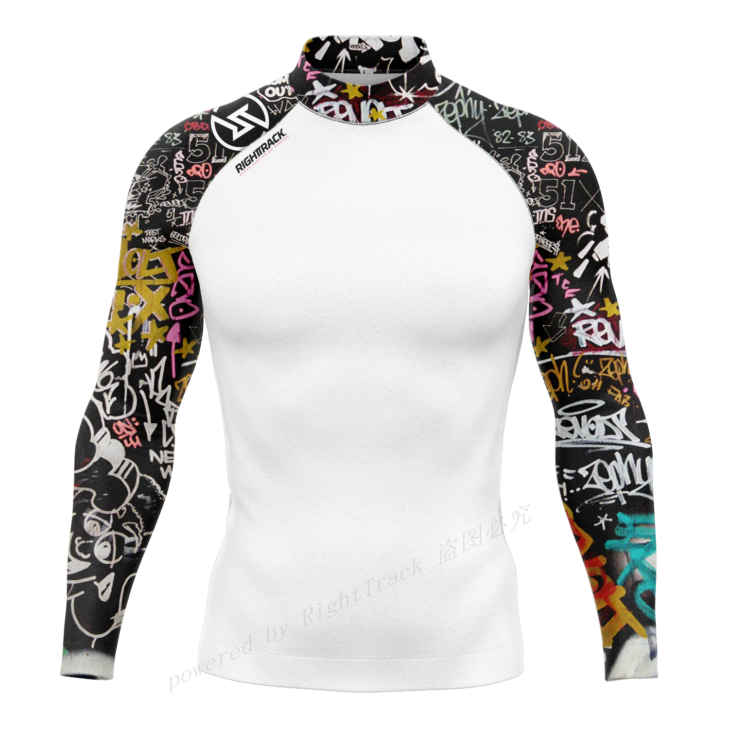 Hot Men's Surfing Shirt Sunset Camo Lycra Rashguard RIGHTTRACK For Surf Sportswear Beach UV Swimwear UPF50+ Clothes sports shirt