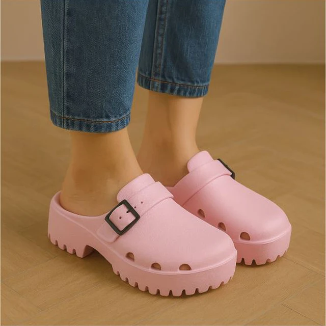 EVA Women Platform Beach Sandals Summer Clogs Slippers Fashion Women's Flat Slippers Outdoor Antiskid Waterproof Home Sandals