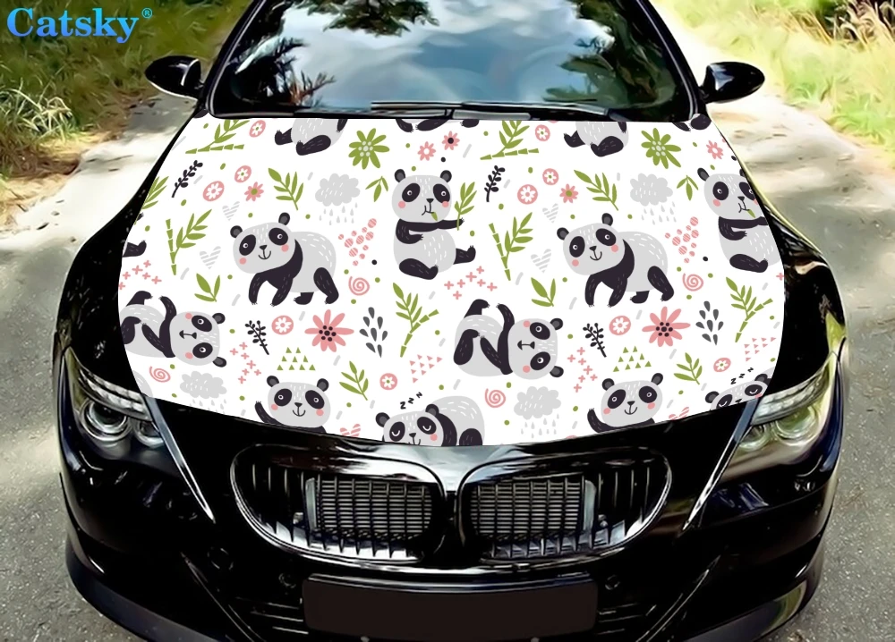 

Custom Panda Car Hood Sticker, Cute Animal Car Hood Decoration,Hood Protection Cover,Vinyl Car Sticker,Car Body Side Color Decal