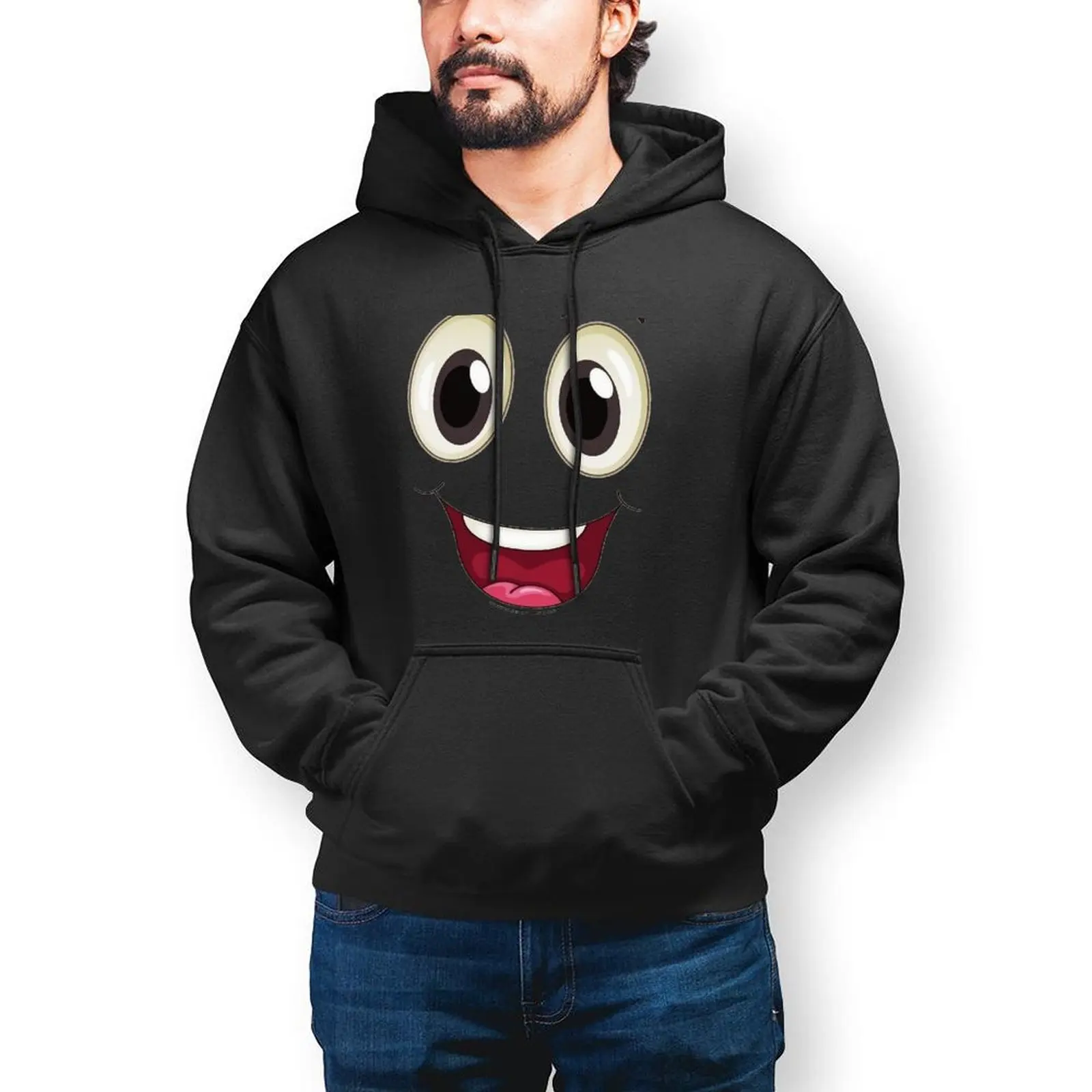 

Big Eyes Cartoon Loose Hoodies Unisex Smile Face Streetwear Pullover Hoodie Winter Aesthetic Classic Sweatshirts Plus Size 6XL