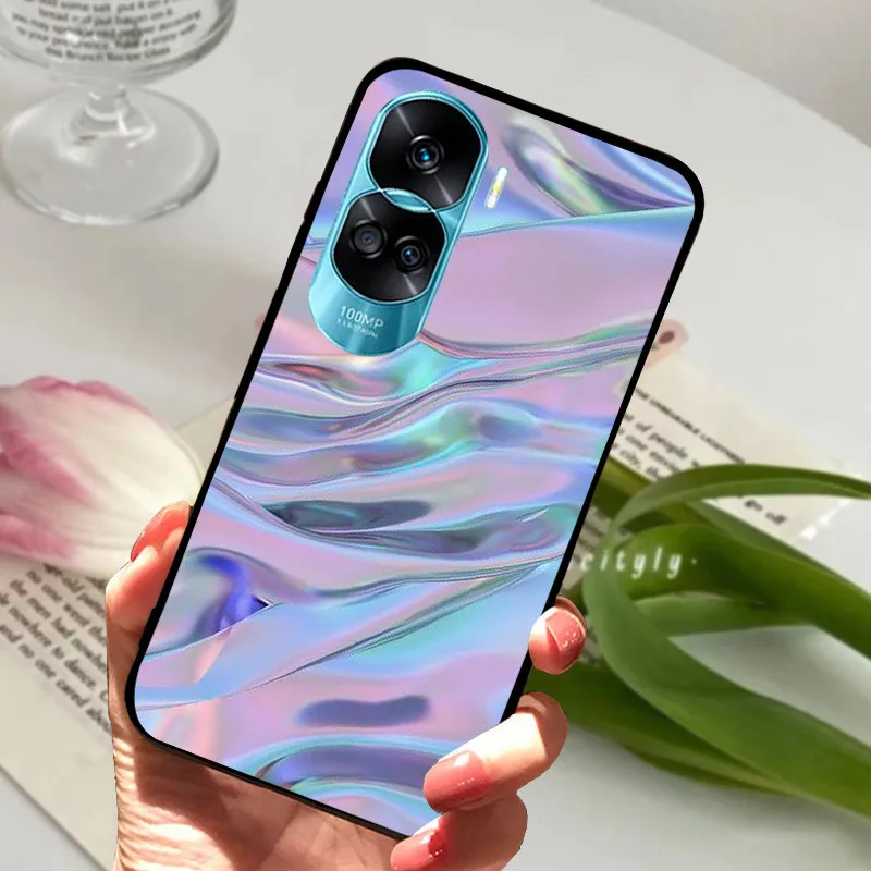 Sleek Black Silicone Soft Painted Protective Case