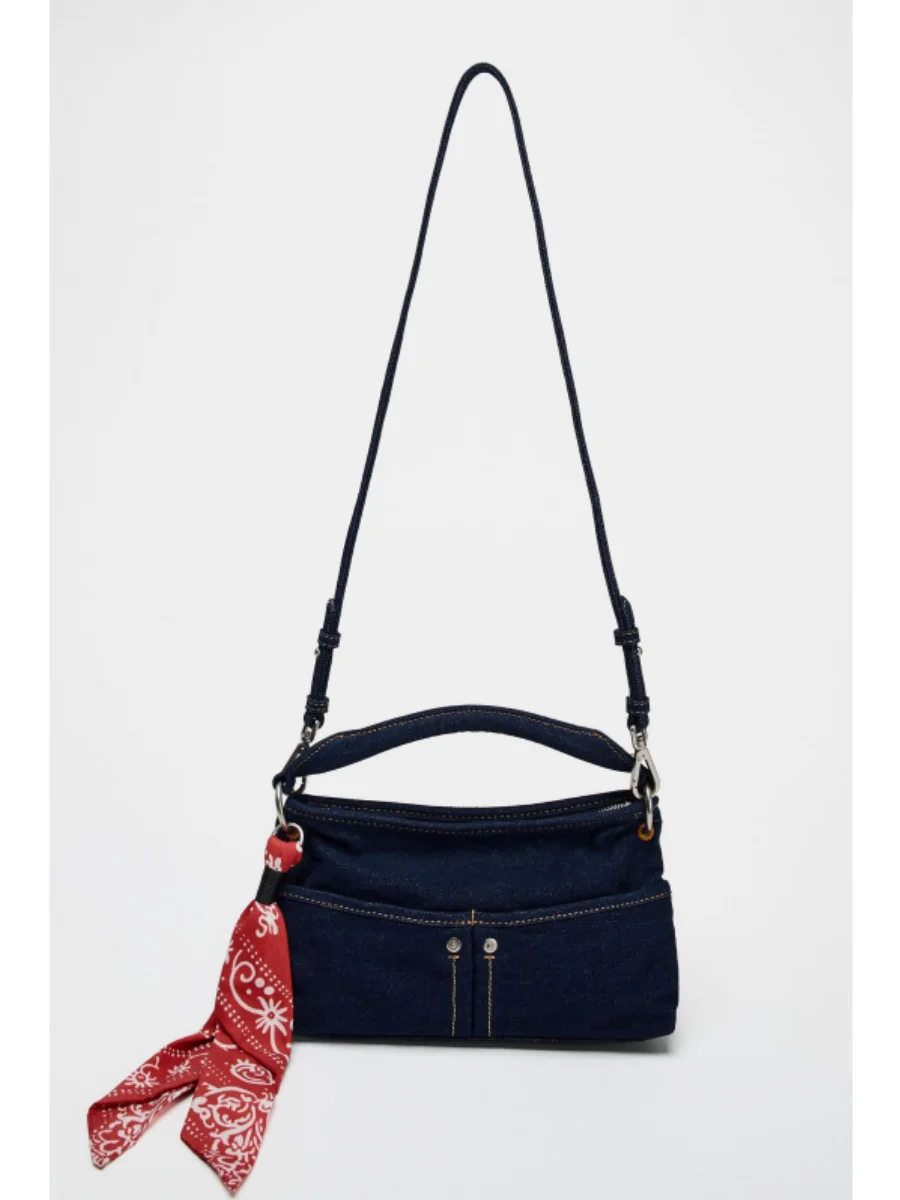 Denim Women's Bag 2025 New Eco Reusable Ladies Handbags Canvas Shopping Travel Shoulder Bags Unisex Jeans Crossbody Bag Shoppers