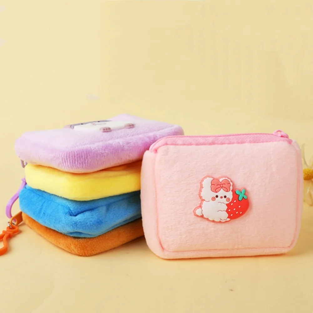 Capybara Plush Coin Purse Headphone Bag Zipper Money Cute Wallet Bags Cartoon Anime Kawai Card Printed Zipper Storage Purse Gift