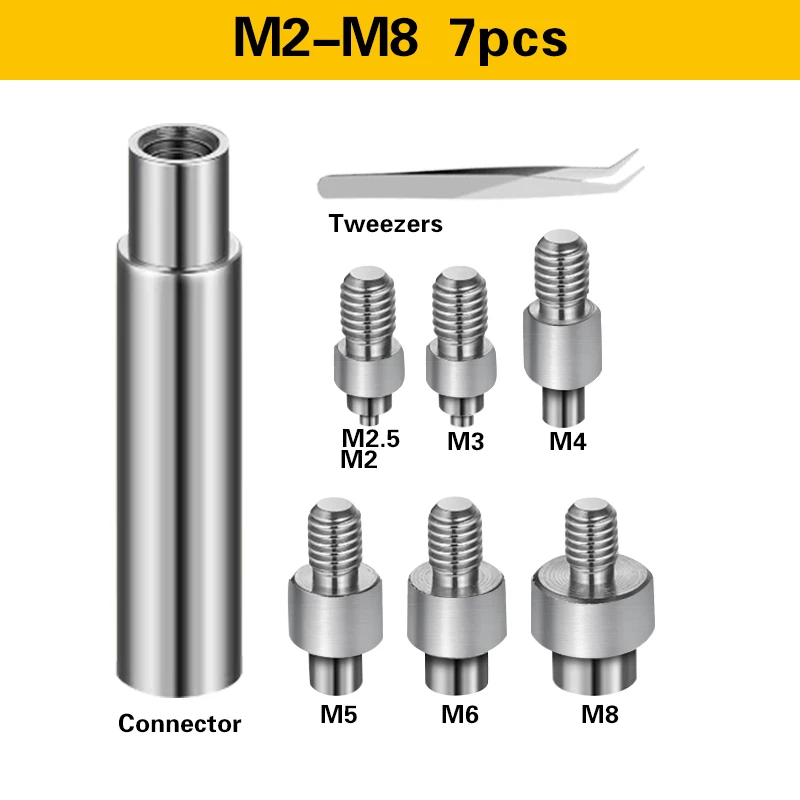 M2 M2.5 M3 M4 M5 M6 Heat Set Insert Nuts Tips Soldering Iron Brass Hot Melt Threaded Insert Nut Tool for Plastic 3D Printing Kit