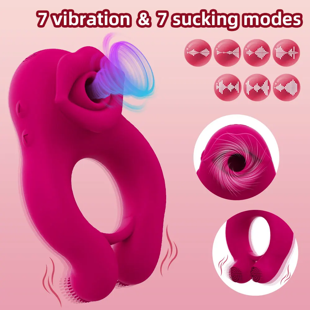 Sucking Tongue Licking Clit Stimulator Delayed Ejaculation CockRing Clitoral Stimulator Scrotum Massager clitoris vibrator clit sucking vibrator female sex toys vibrator sex toy Erotic SexToy Couple