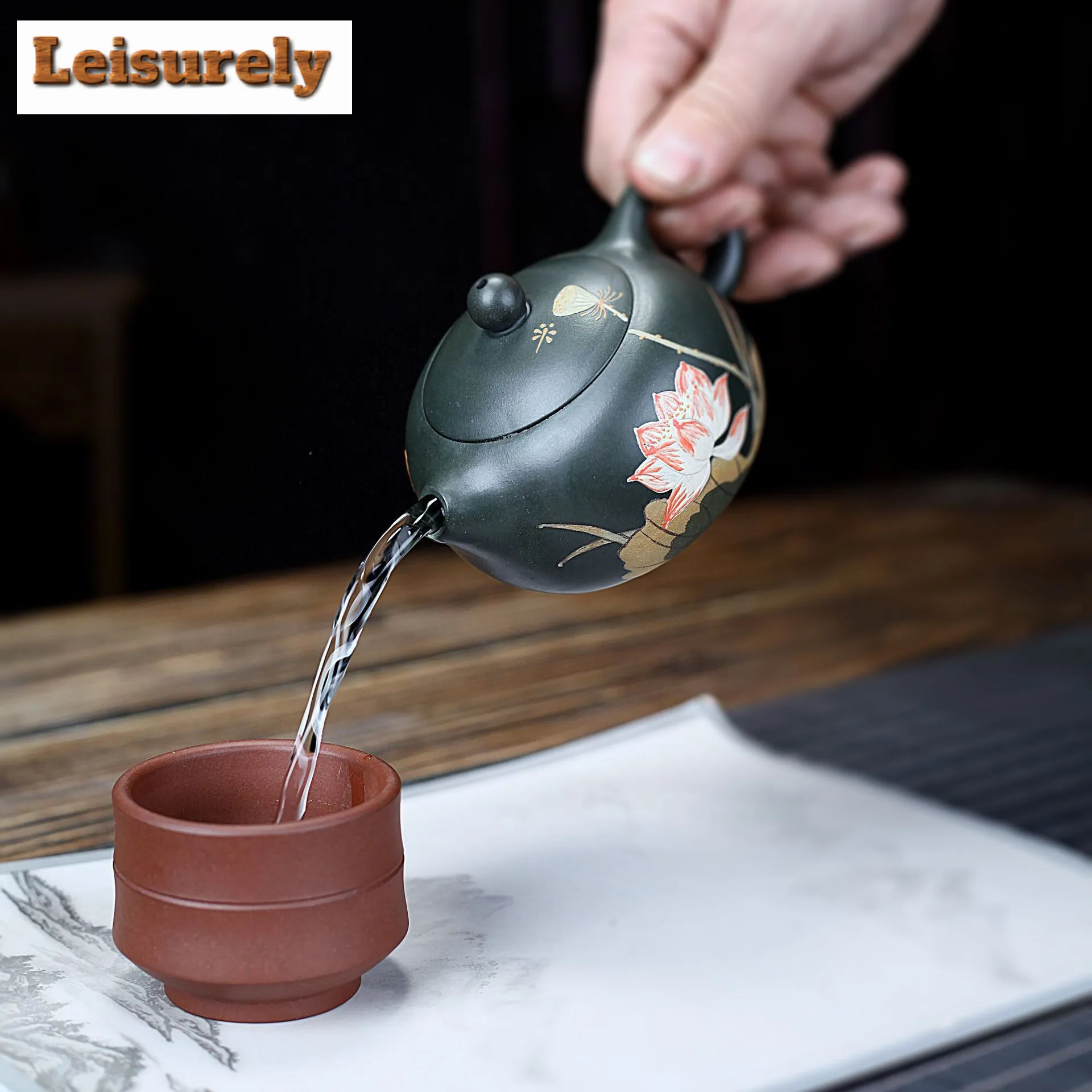 210ml Antique Yixing Purple Clay Teapots Handmade Xishi Pot Raw Ore Green Mud Tea Infuser Kettle Chinese Zisha Tea Set Drinkware