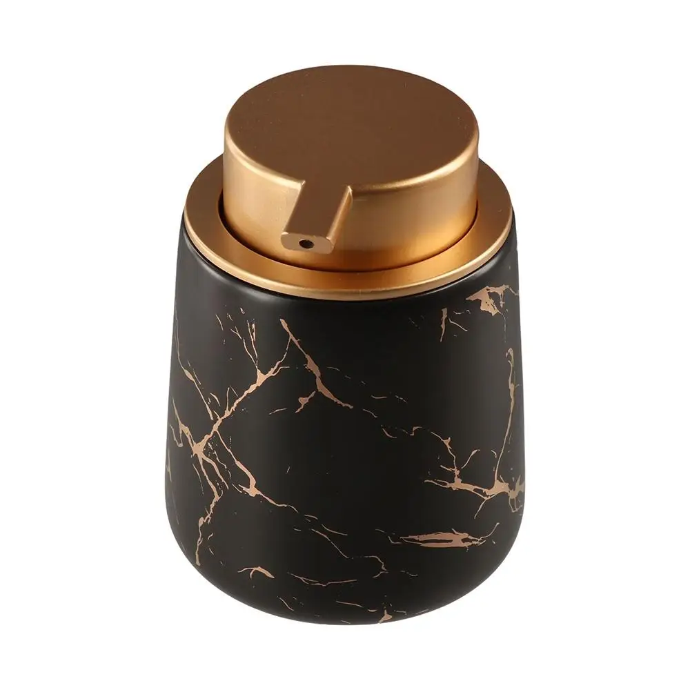 Ceramic Lotion Soap Bottle Easy To Press Leak-Proof Soap Pump Dispensers Marble Pattern Refillable Cosmetic Container