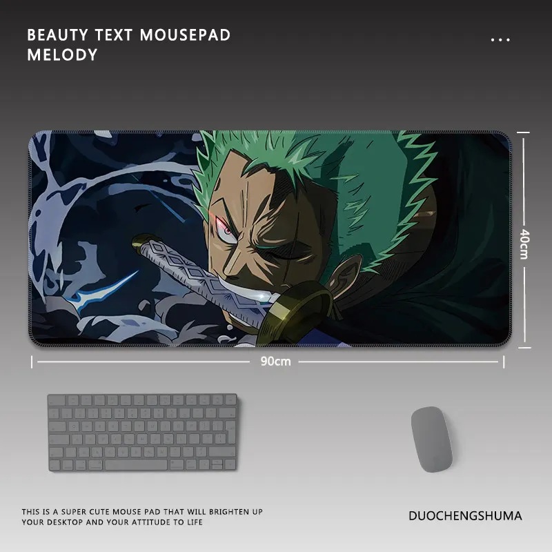 프리미엄 원피스 가죽 마우스 패드 대형 루피 로로노아 조로 보이 애니메이션 E..