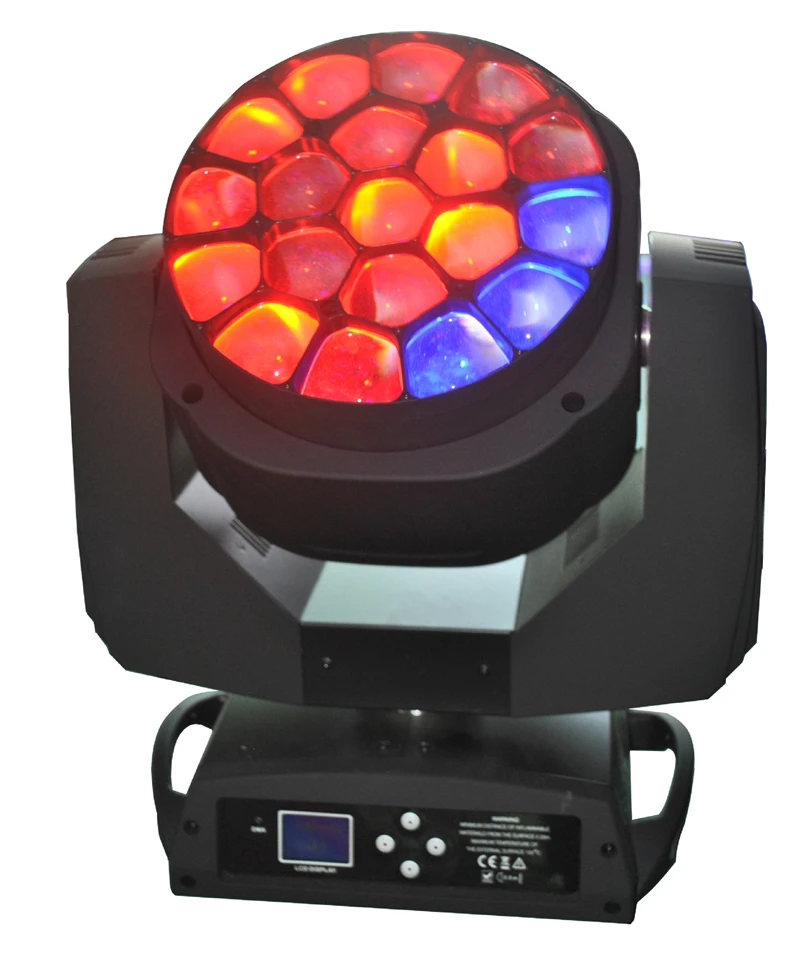 4 pieces with flycase 19*25w Led Bee Eye Moving Head 4IN 1 Stage Wash zoom Movin
