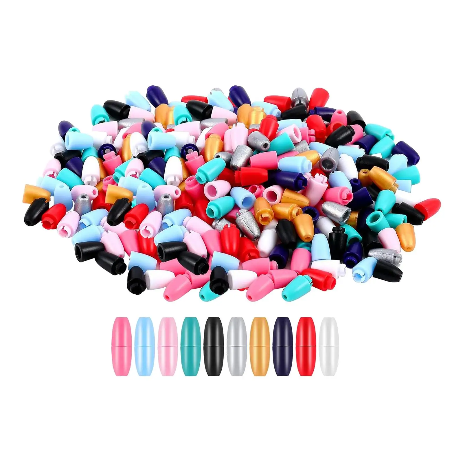 

100 Pieces Bead Barrel Connectors Separable DIY Craft Accessories Safety Breakaway Clasps for Jewelry Lanyard Necklaces Bracelet